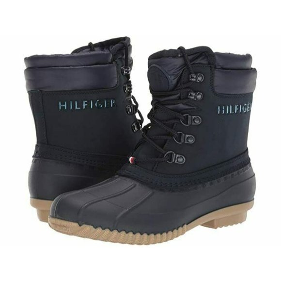 Tommy Hilfiger Shoes - Tommy Hilfiger Navy Blue Lace Up Muddy Duck Snow Boots